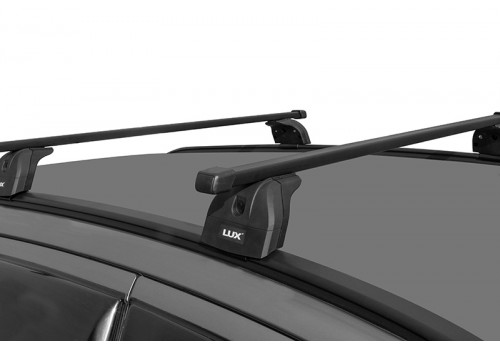 Багажник на крышу 2 LUX с дугами 1,2м прямоугольными в пластике для Kia Soul III 2019-2021 с интегр. рейл.-1