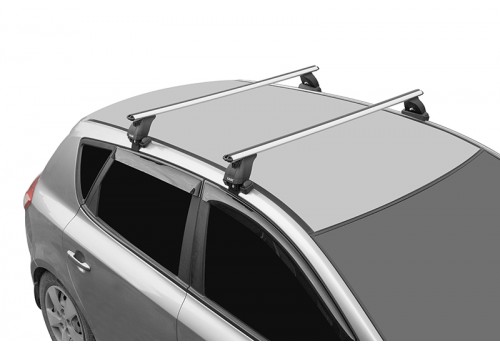Багажник на крышу с дугами 1,2м аэро-классик серебристыми (53мм) для Hyundai Elantra VII 2020--3