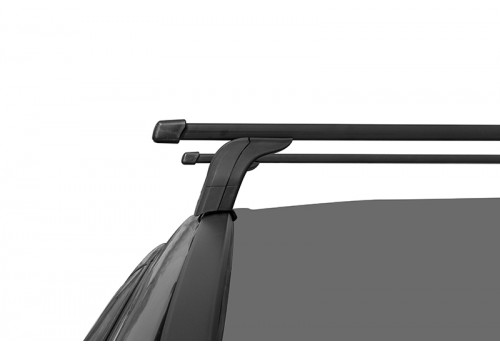 Багажник на крышу 2 LUX с дугами 1,2м прямоугольными в пластике для Kia Sorento IV 2020-2021