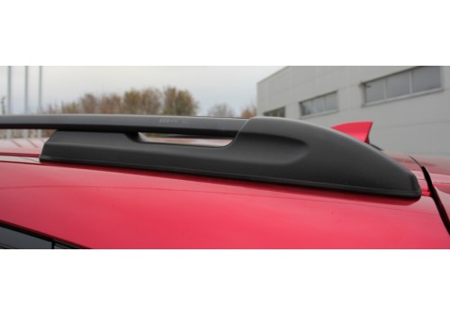 Рейлинги на крышу Mazda CX-5 II 2017- серый рейлинг черные опоры-3